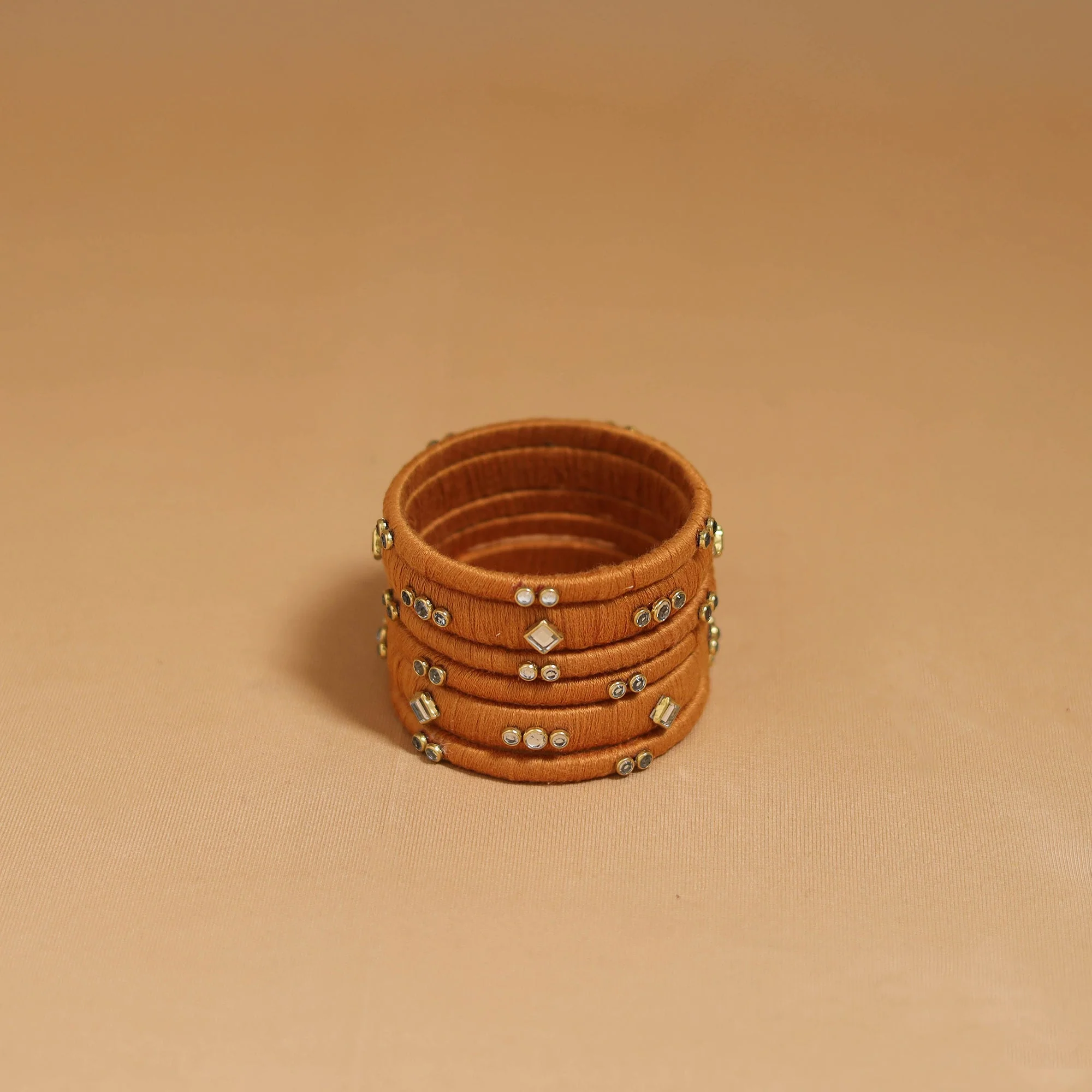 Thread Kundan Work Handmade Bangle Set (Size - 2-6) 23