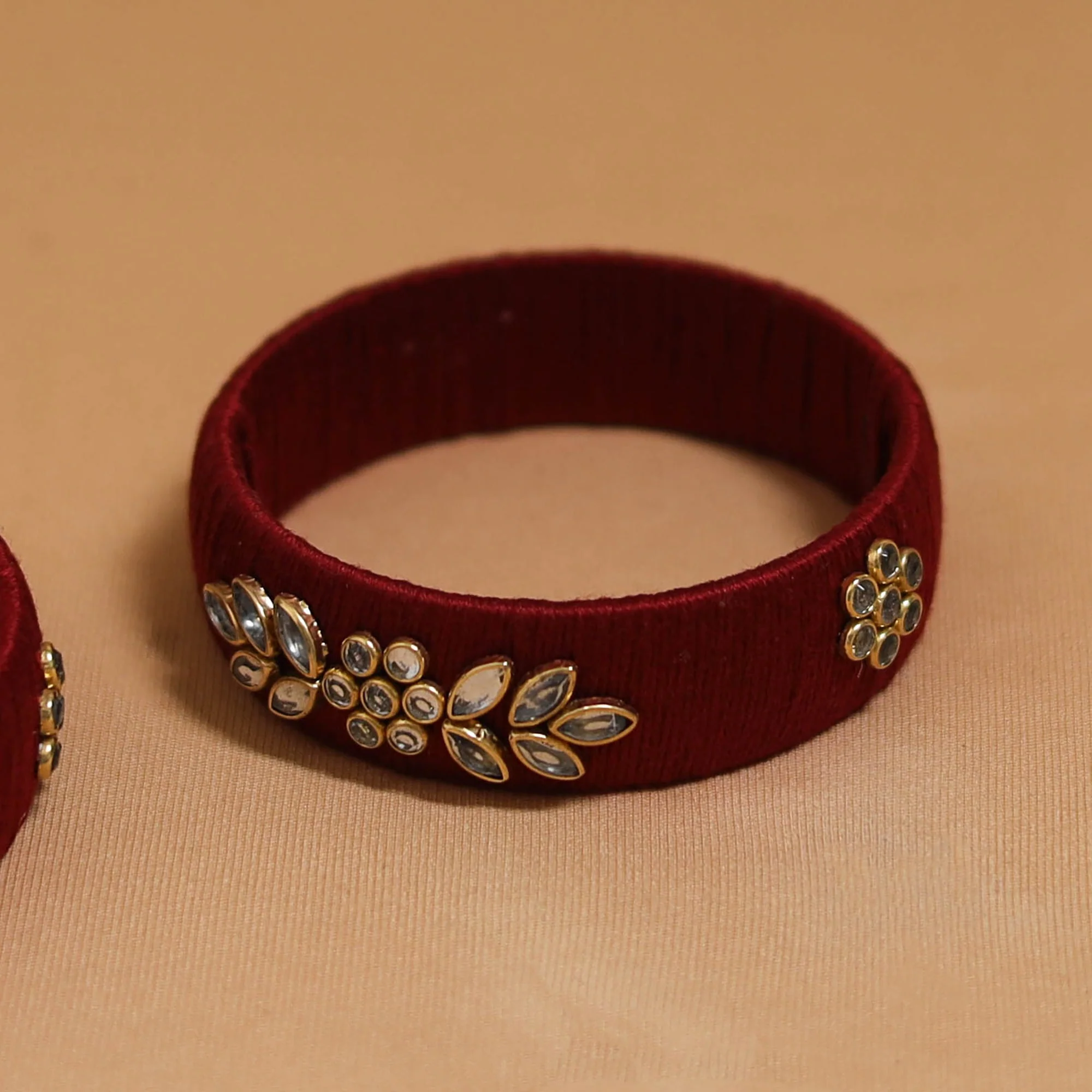 Thread Kundan Work Handmade Bangle SO2 (Size - 2-6) 08 - Image 3