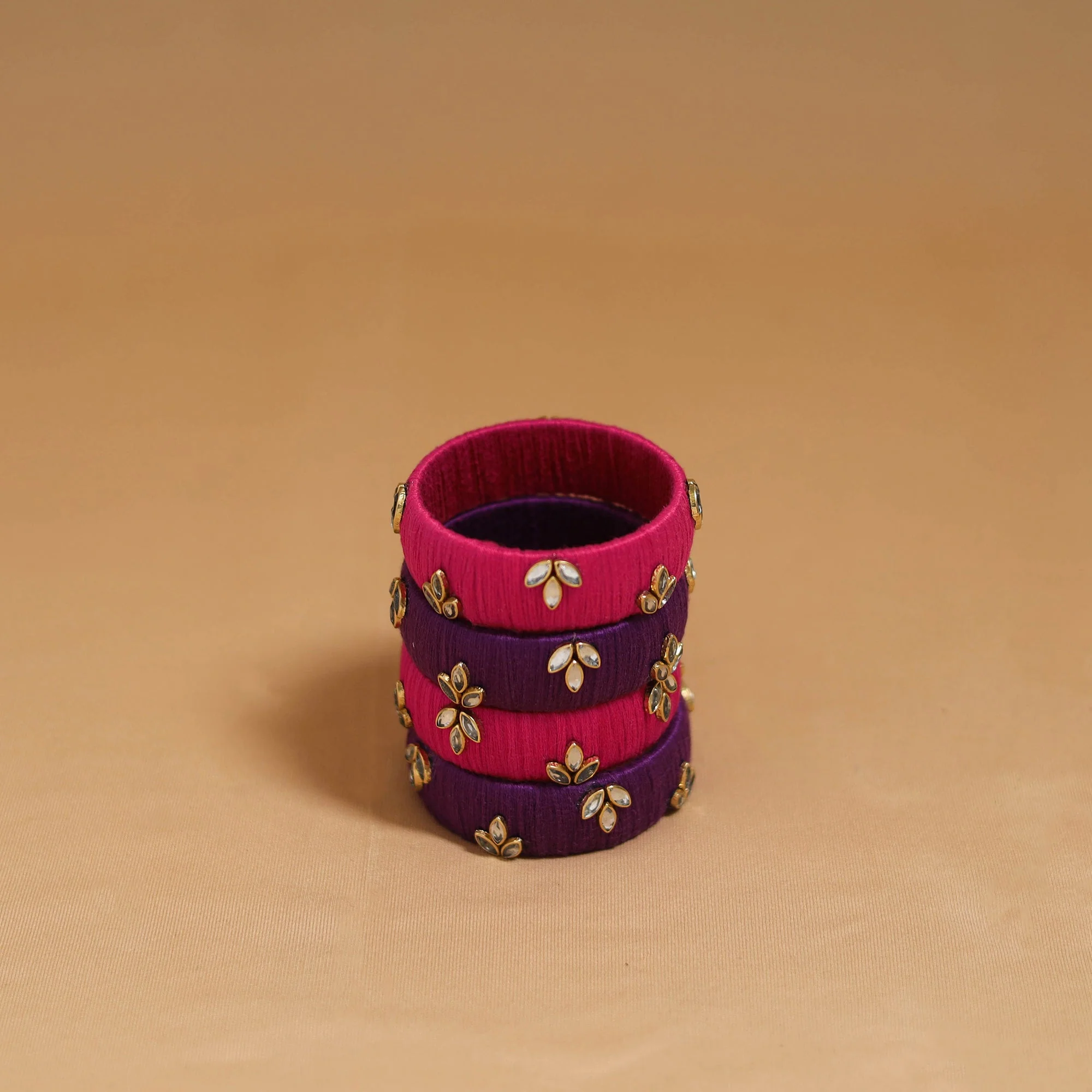 Thread Kundan Work Handmade Bangle SO4 (Size - 2-4) 15