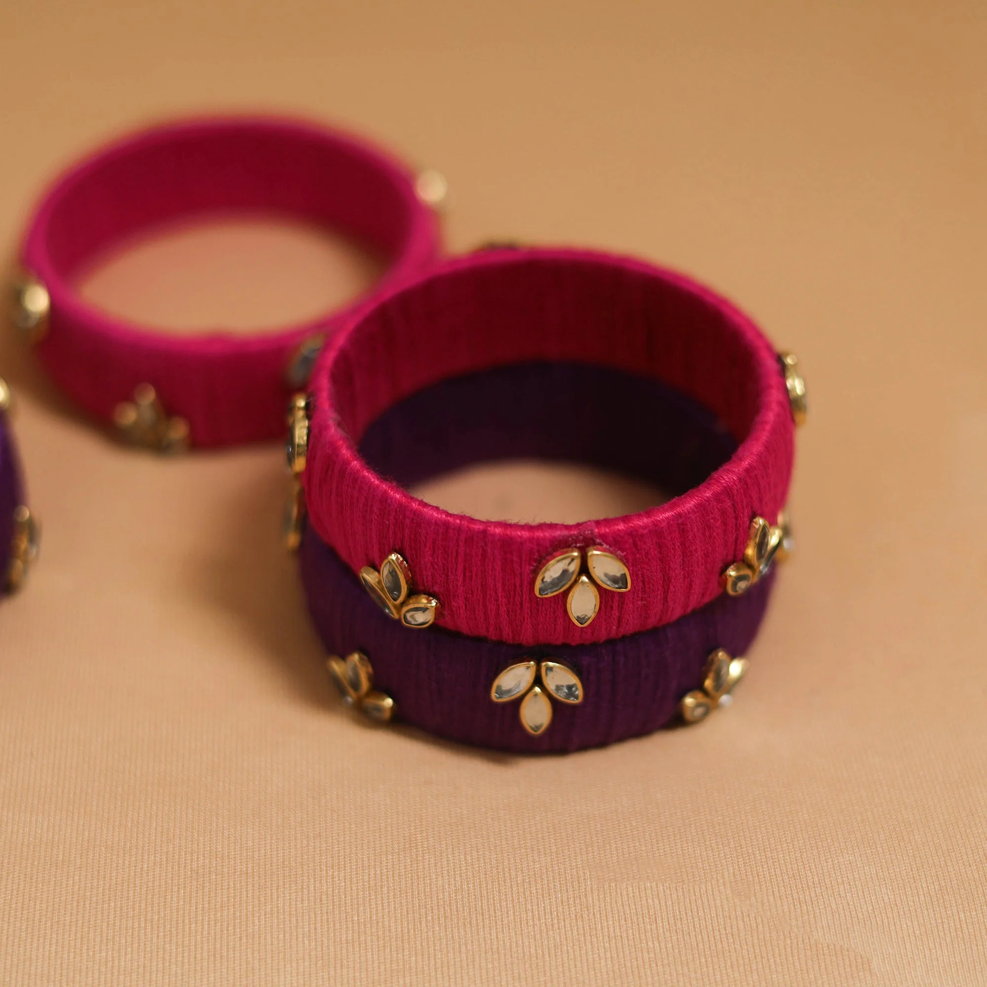 Thread Kundan Work Handmade Bangle SO4 (Size - 2-4) 15 - Image 4