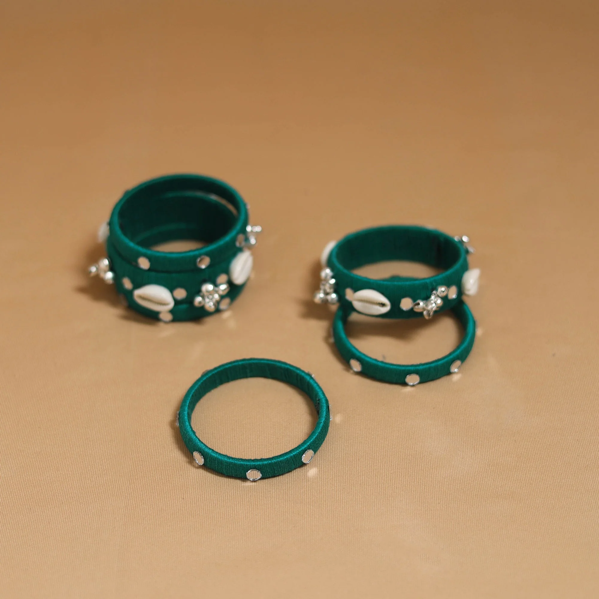 Thread Mirror Work Handmade Bangle Set 16 - Image 2
