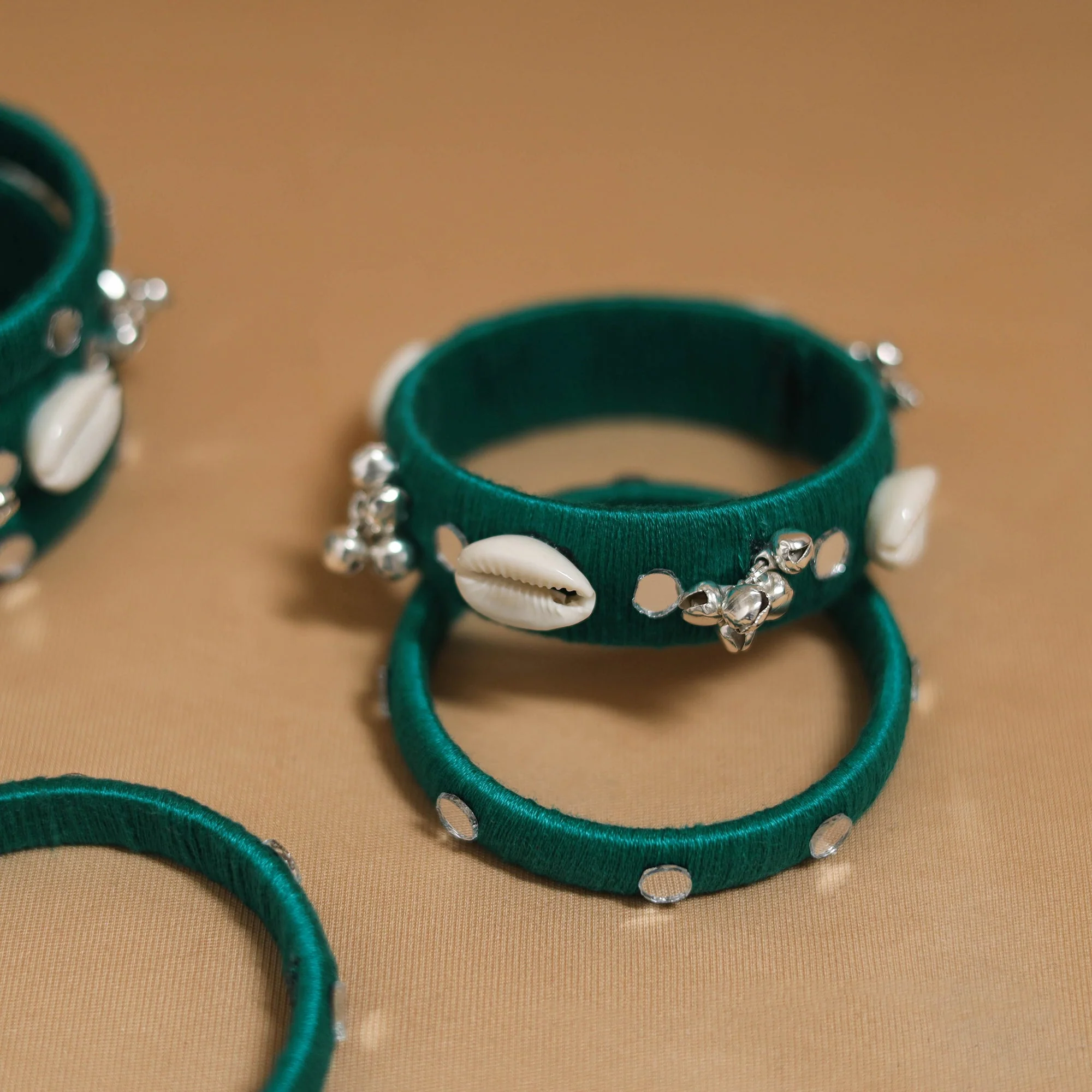 Thread Mirror Work Handmade Bangle Set 16 - Image 4