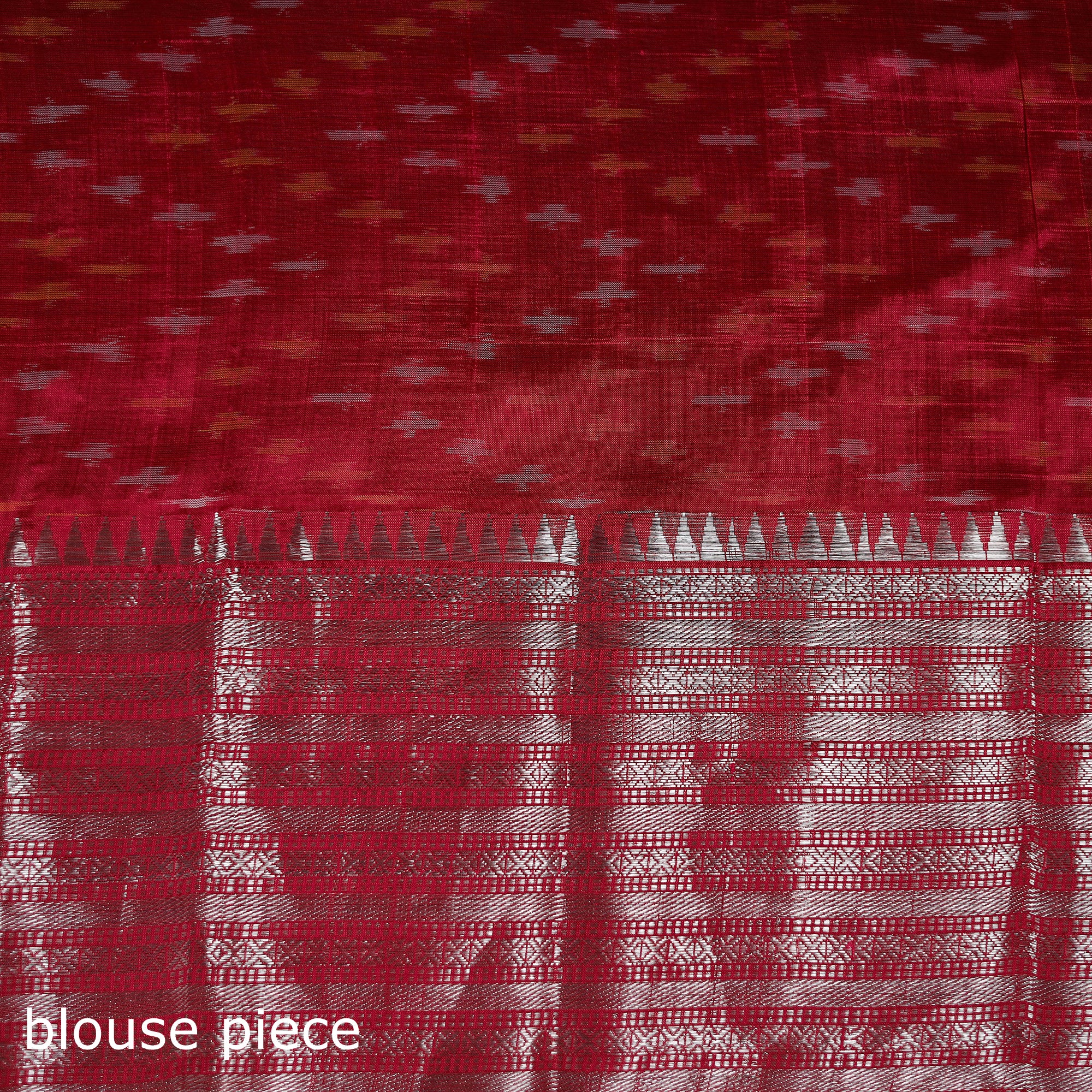 Green - Traditional Pochampally Ikat Handwoven Pure Silk Pattu Saree with Rudraksha Border 03 - Image 5
