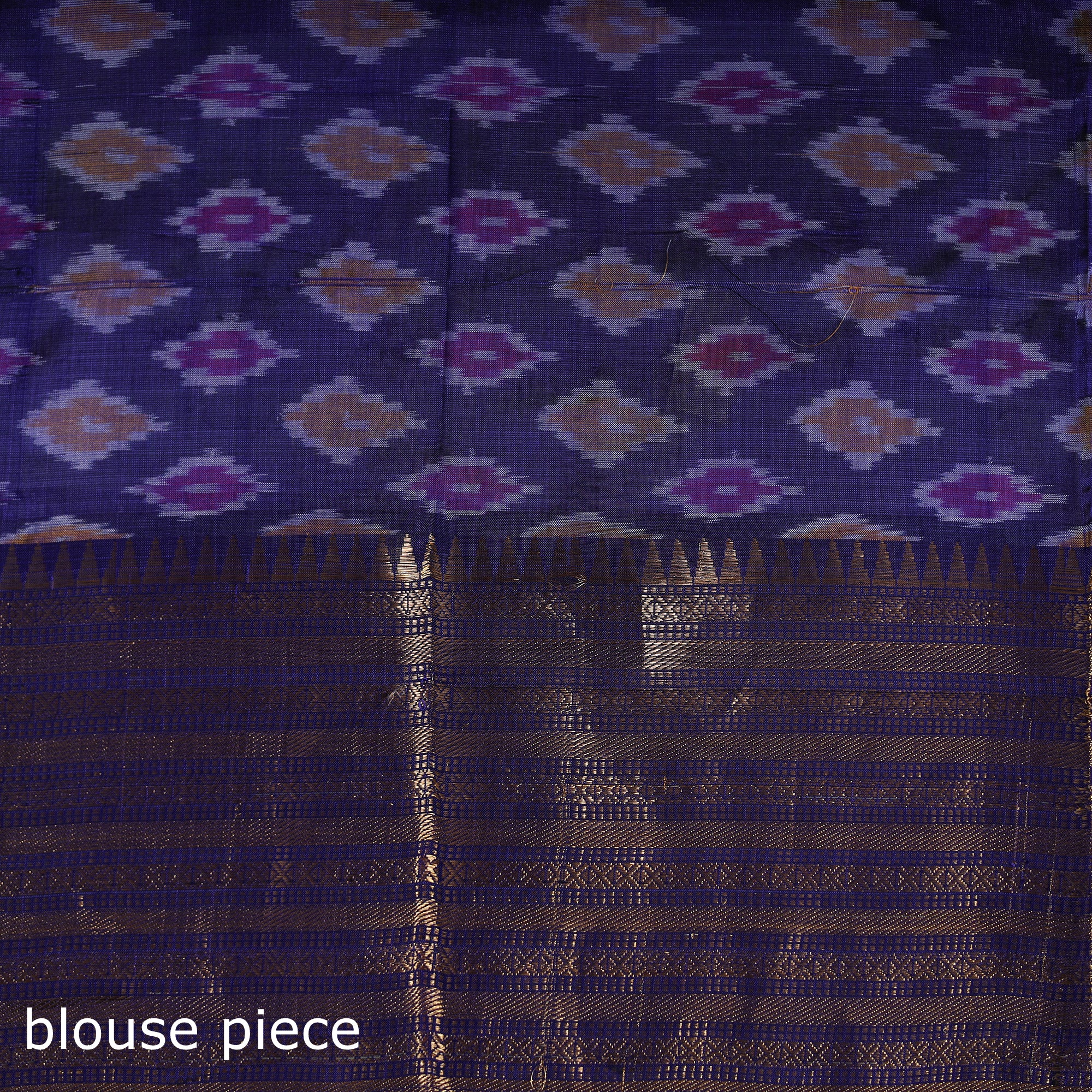 Purple - Traditional Pochampally Ikat Handwoven Pure Silk Pattu Saree with Rudraksha Border 20 - Image 5