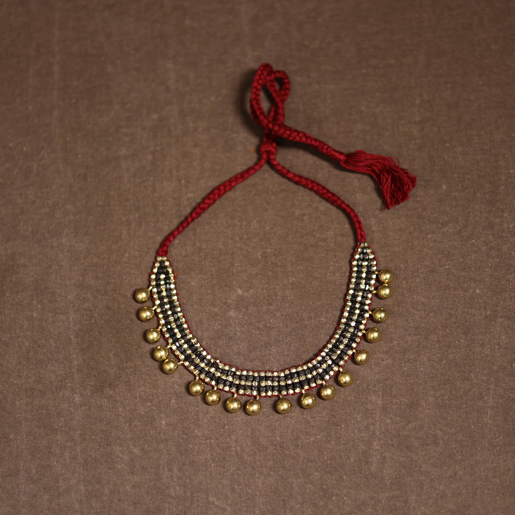 Tribal Odisha Dokra Threadwork Handmade Choker Necklace 22 - Image 3