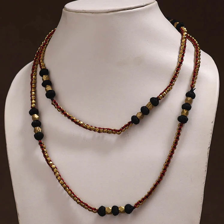 Tribal Odisha Dokra Threadwork Handmade Long Necklace 11 - Image 2