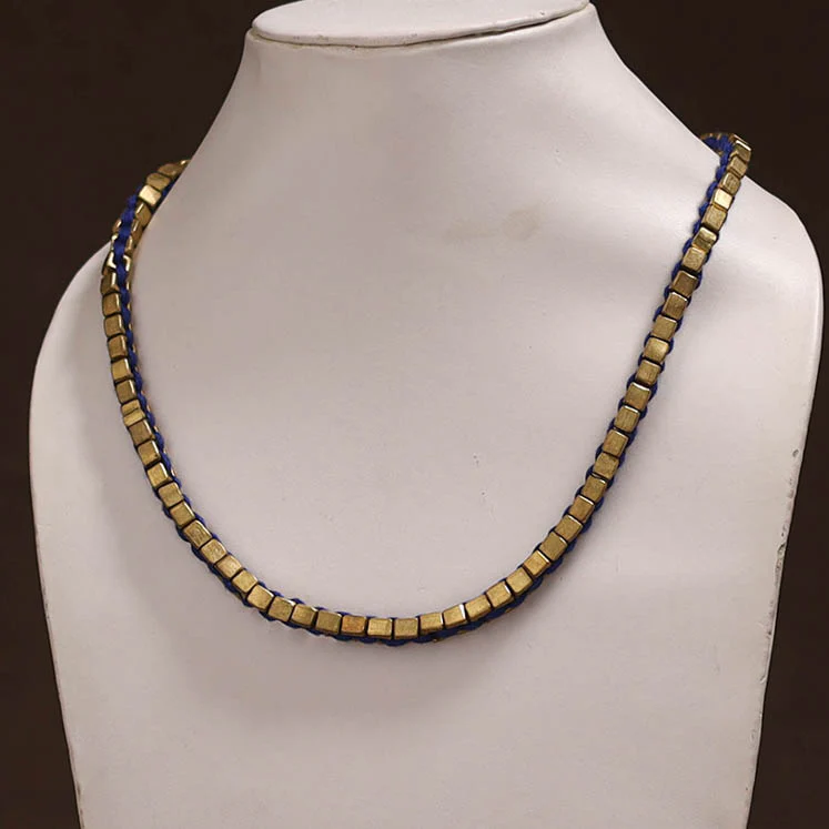 Tribal Odisha Dokra Threadwork Handmade Long Necklace 19 - Image 2