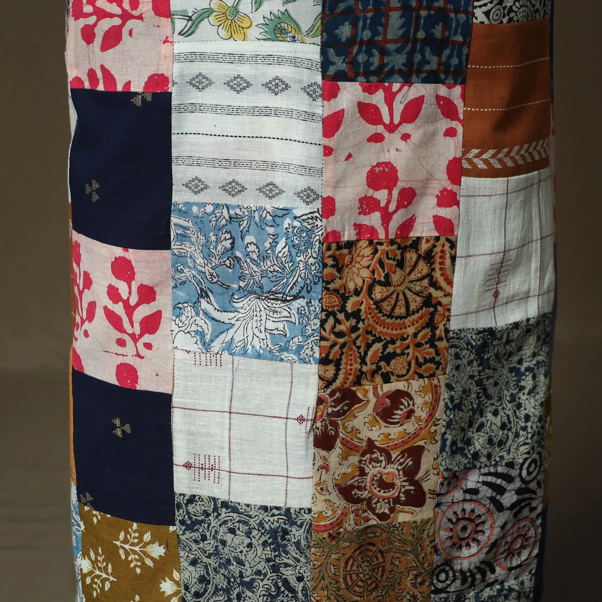 Multicolor - Tukdi Patchwork Cotton Unstitched Kurta Material (2.5M) 15 - Image 3