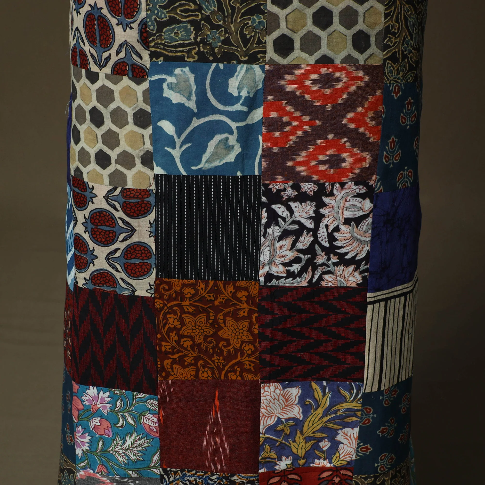 Multicolor - Tukdi Patchwork Cotton Unstitched Kurta Material (2.6M) 02 - Image 3