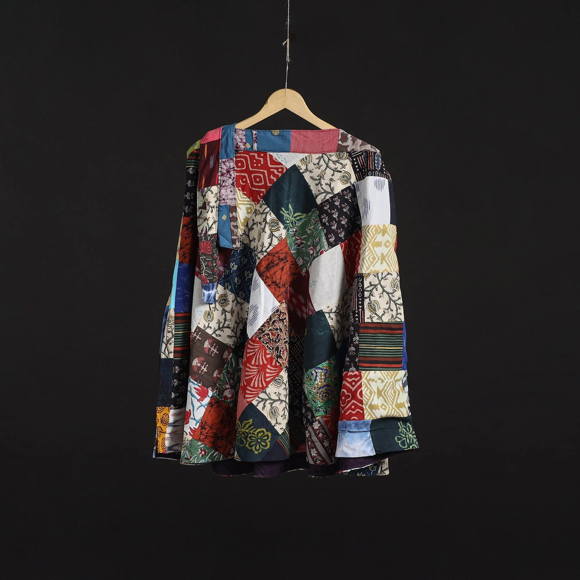 Multicolor - Tukdi Patchwork Cotton Wrap Around Skirt 01
