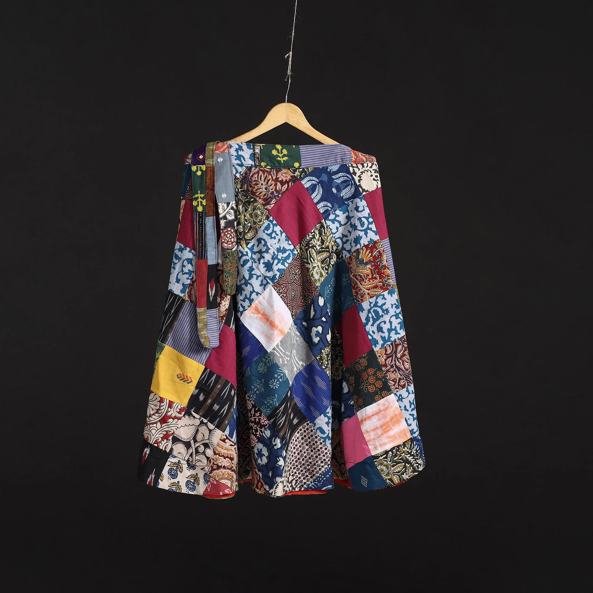 Multicolor - Tukdi Patchwork Cotton Wrap Around Skirt 03