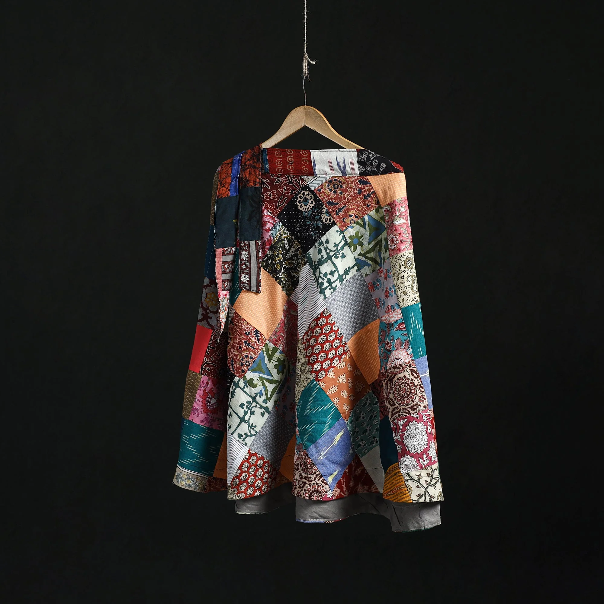 Multicolor - Tukdi Patchwork Cotton Wrap Around Skirt 04