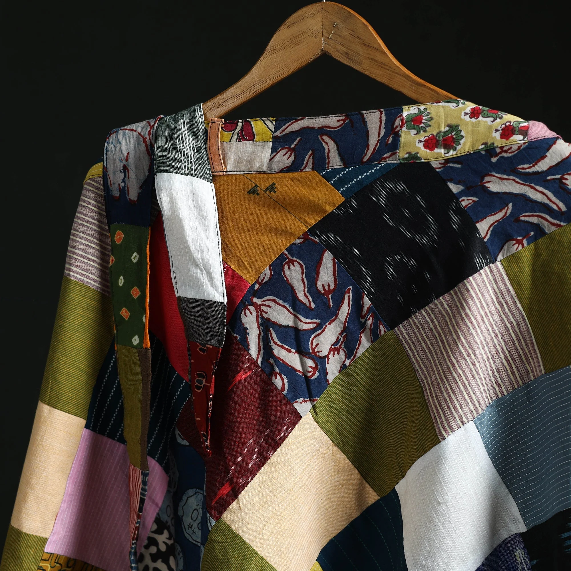 Multicolor - Tukdi Patchwork Cotton Wrap Around Skirt 09 - Image 3