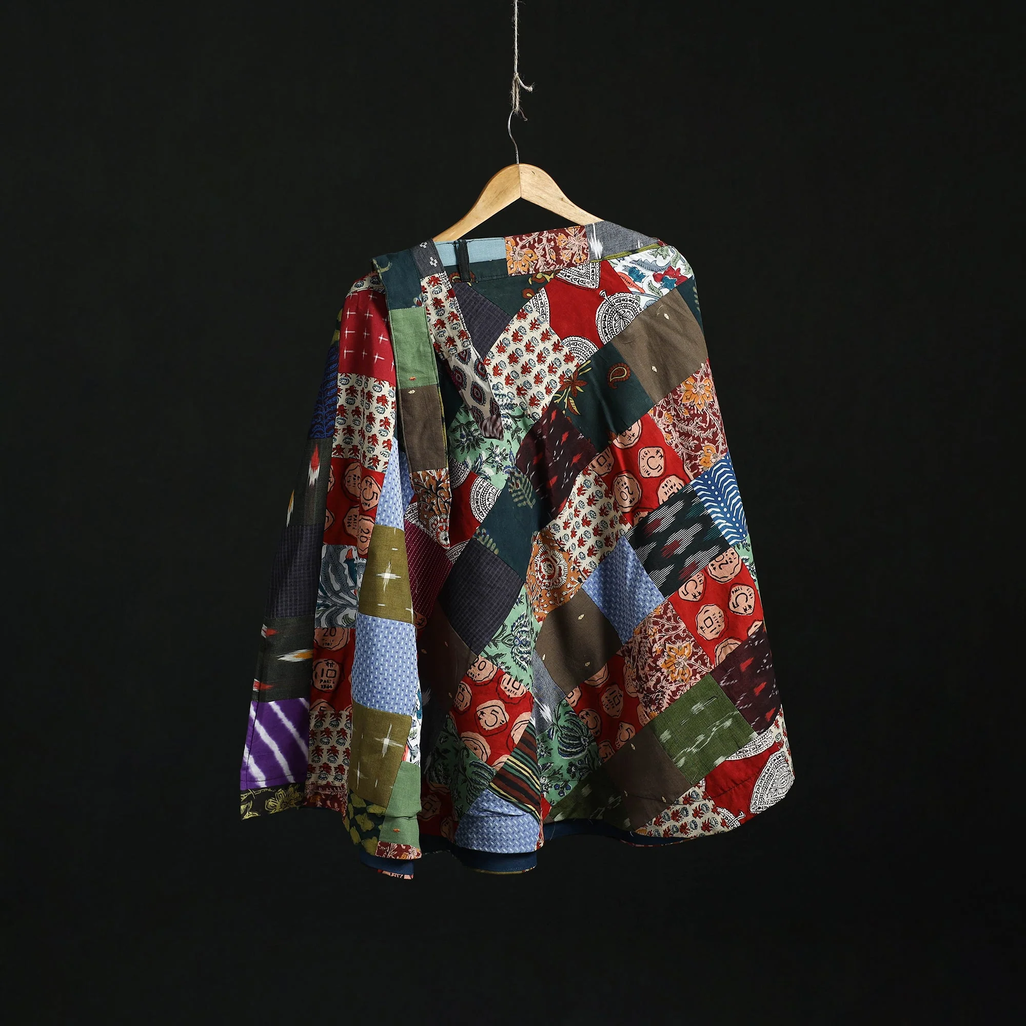 Multicolor - Tukdi Patchwork Cotton Wrap Around Skirt 10