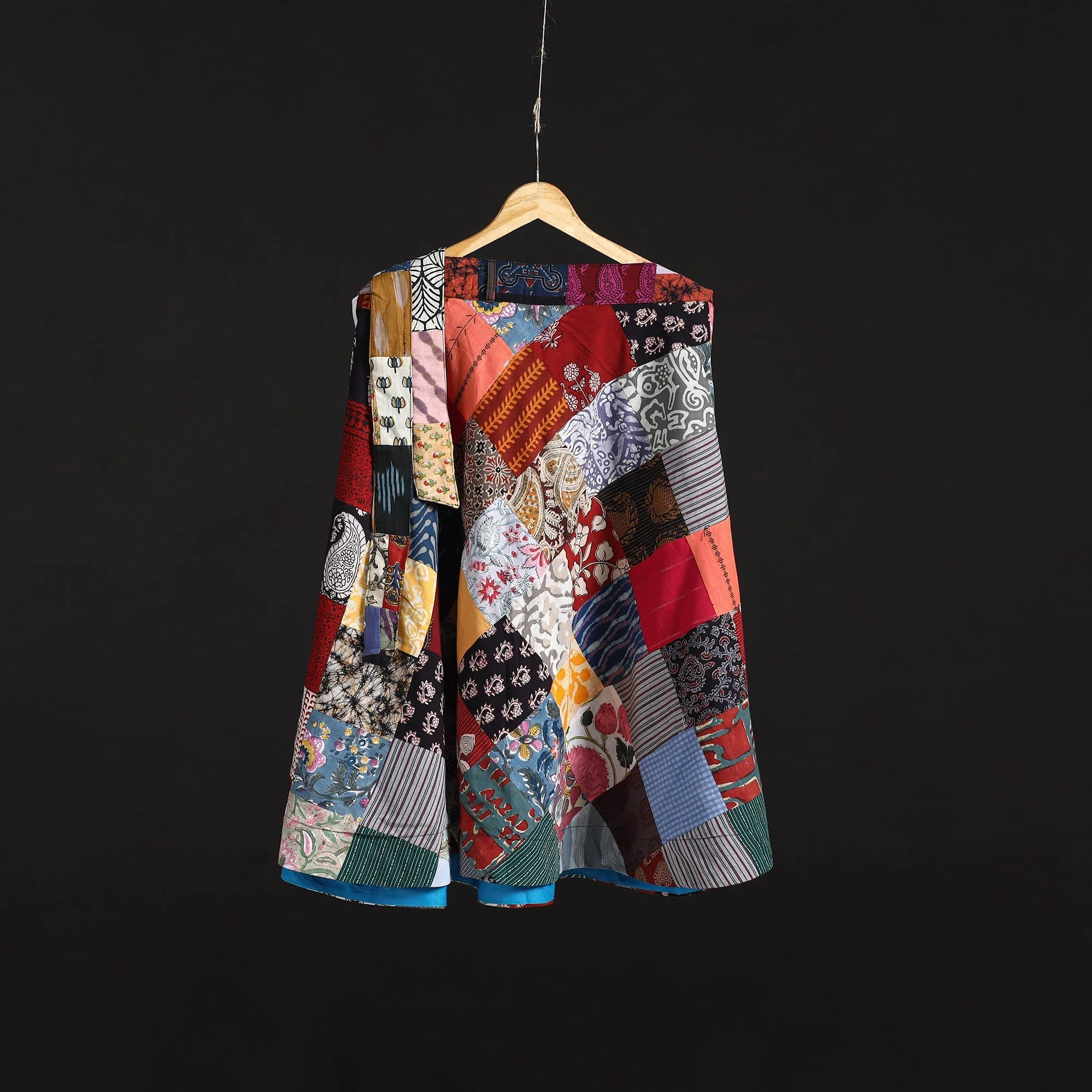 Multicolor - Tukdi Patchwork Cotton Wrap Around Skirt 11