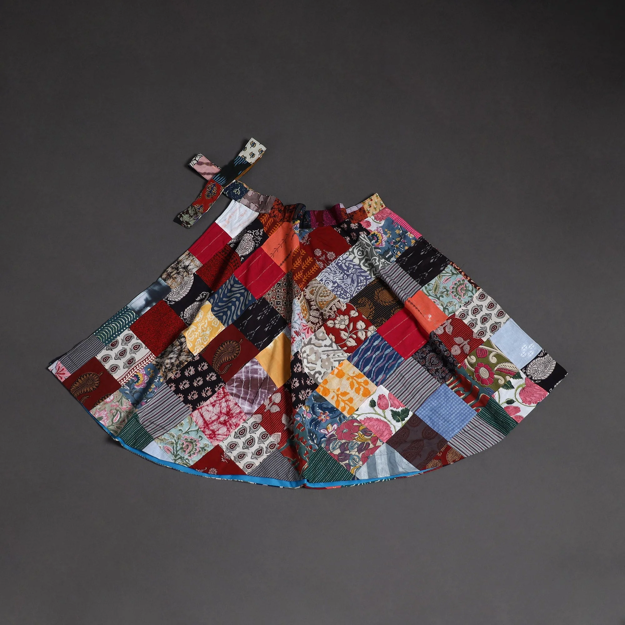 Multicolor - Tukdi Patchwork Cotton Wrap Around Skirt 11 - Image 2