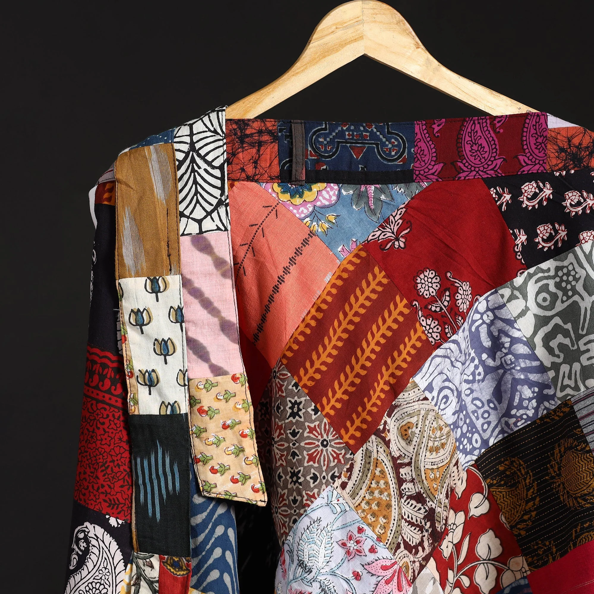Multicolor - Tukdi Patchwork Cotton Wrap Around Skirt 11 - Image 3