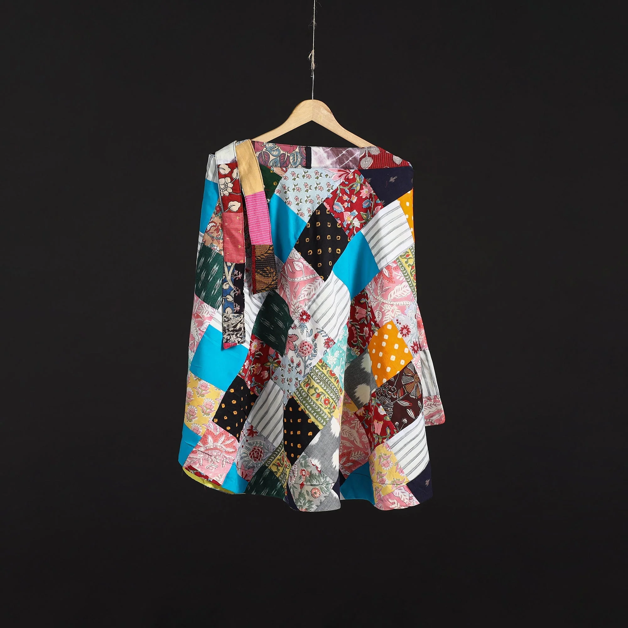 Multicolor - Tukdi Patchwork Cotton Wrap Around Skirt 12
