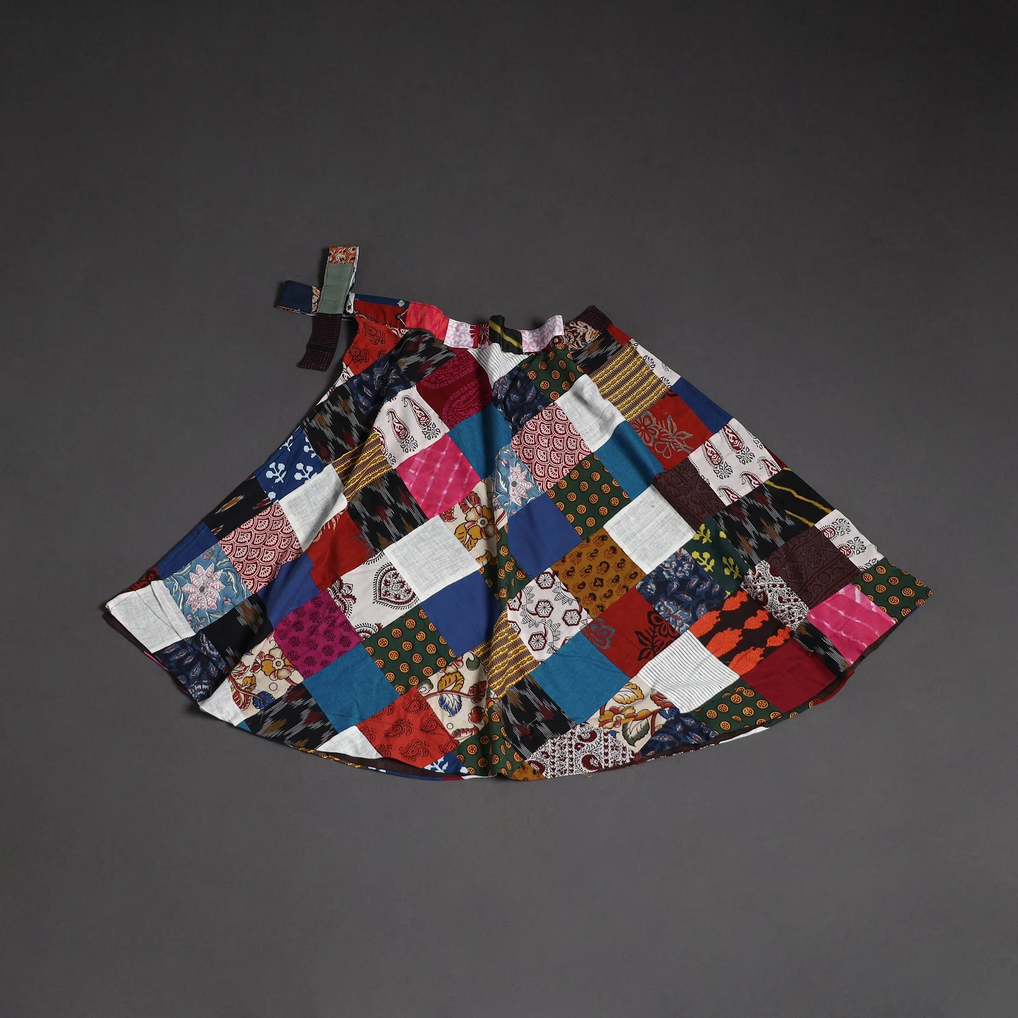 Multicolor - Tukdi Patchwork Cotton Wrap Around Skirt 13 - Image 2