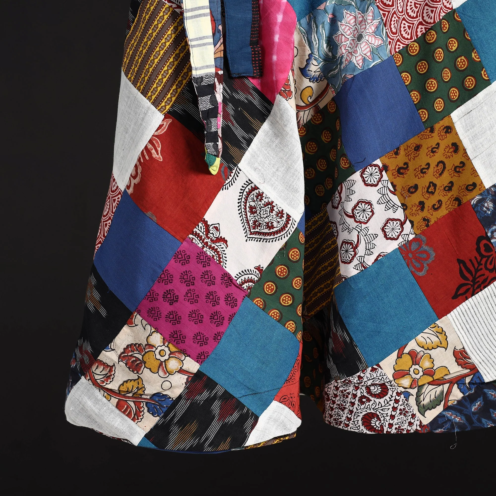 Multicolor - Tukdi Patchwork Cotton Wrap Around Skirt 13 - Image 4