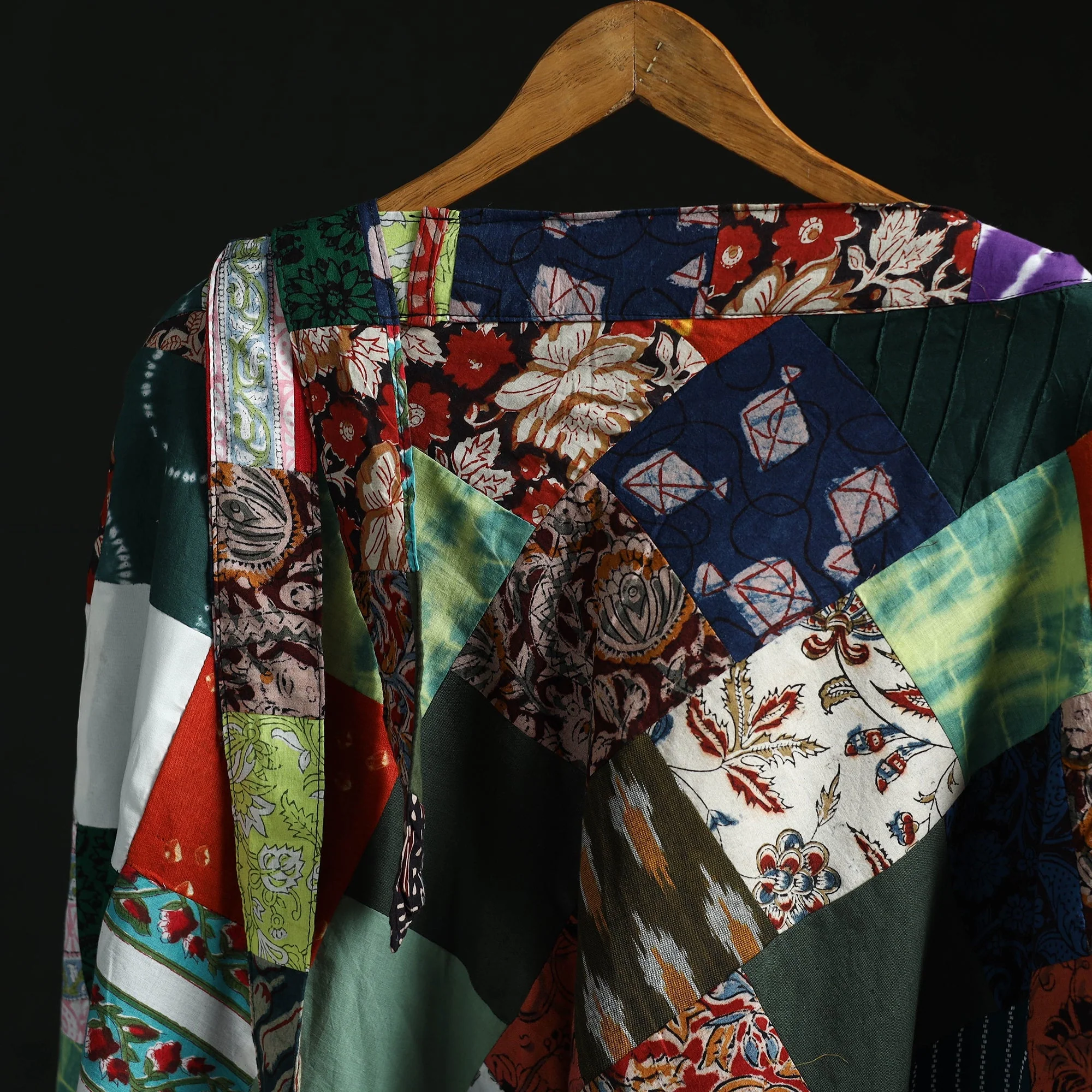 Multicolor - Tukdi Patchwork Cotton Wrap Around Skirt 13 - Image 3