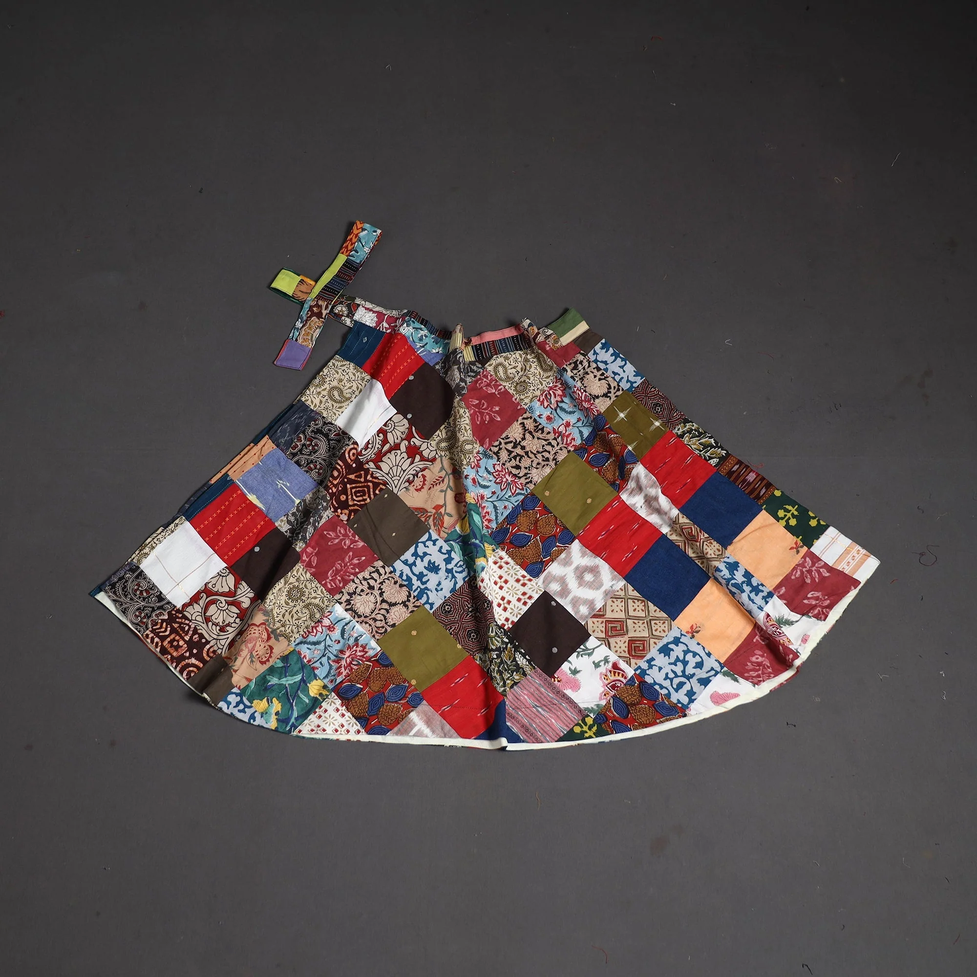 Multicolor - Tukdi Patchwork Cotton Wrap Around Skirt 14 - Image 2