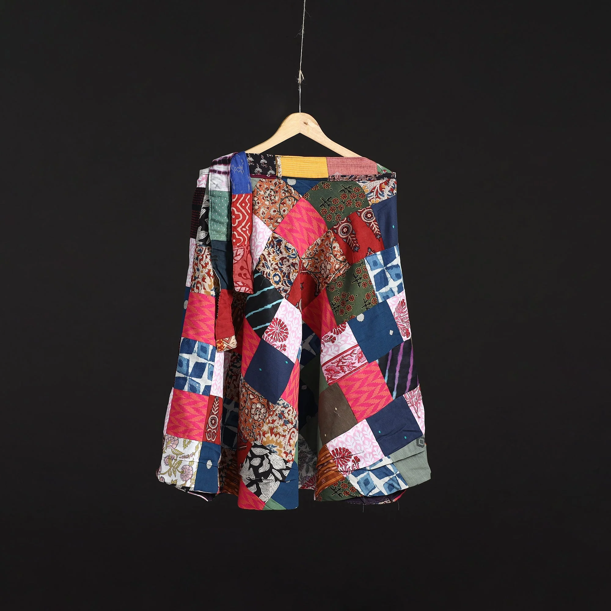 Multicolor - Tukdi Patchwork Cotton Wrap Around Skirt 15