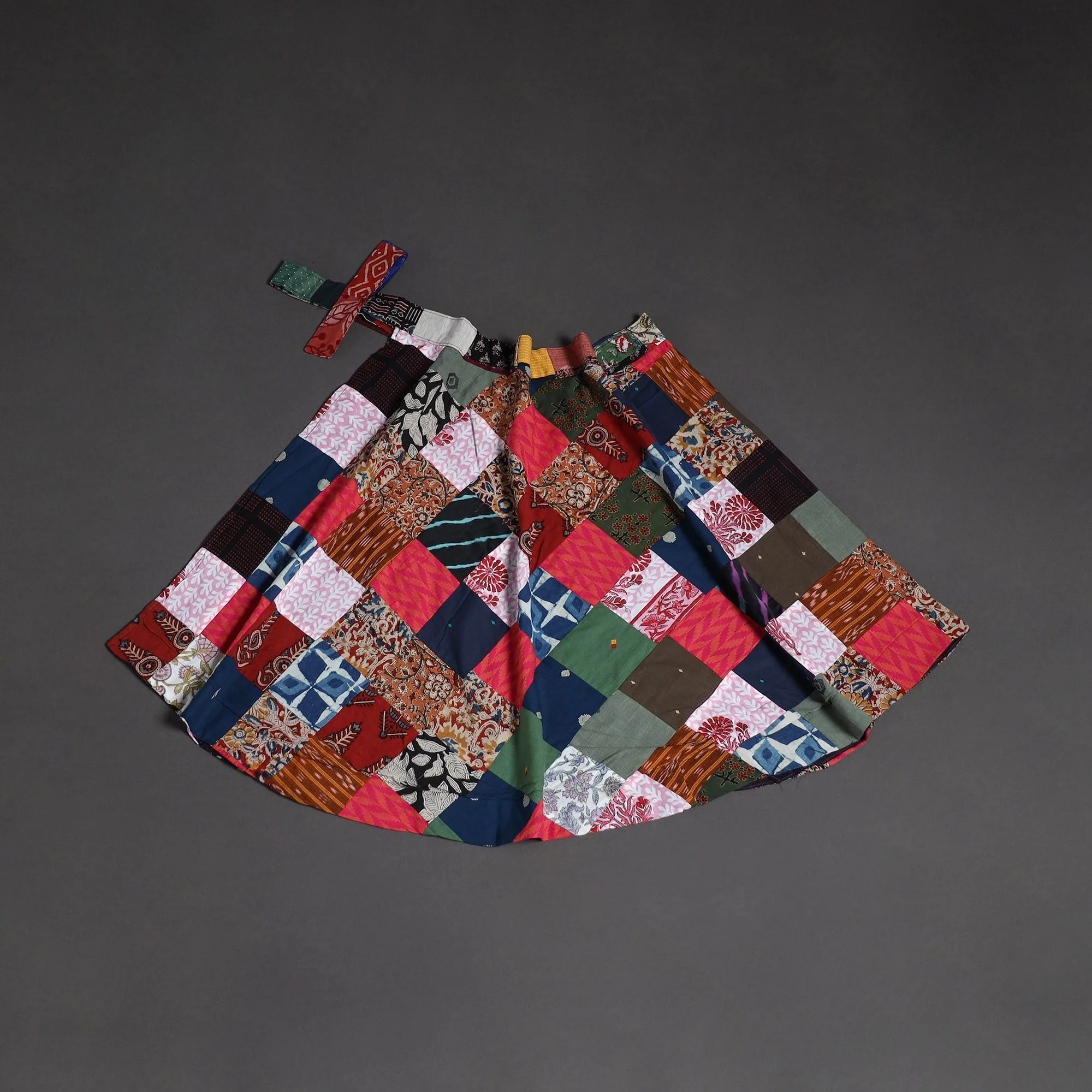 Multicolor - Tukdi Patchwork Cotton Wrap Around Skirt 15 - Image 2