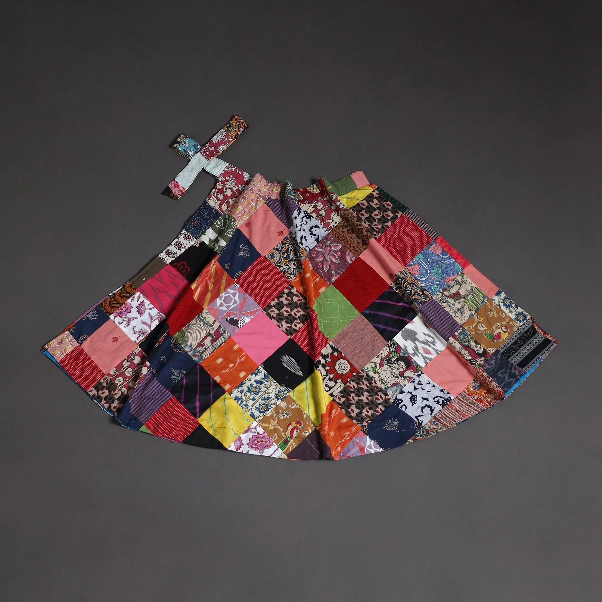 Multicolor - Tukdi Patchwork Cotton Wrap Around Skirt 20 - Image 2