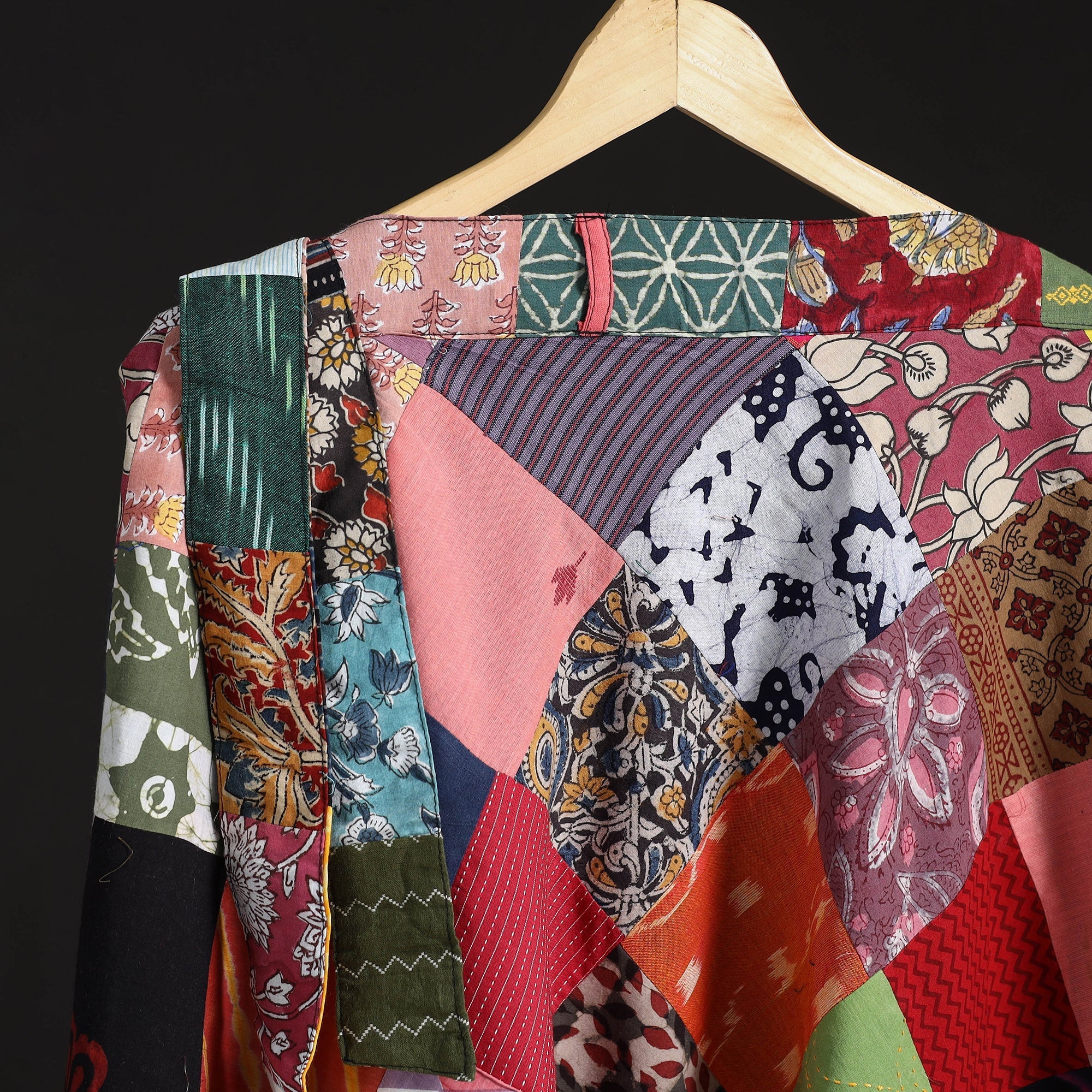 Multicolor - Tukdi Patchwork Cotton Wrap Around Skirt 20 - Image 3