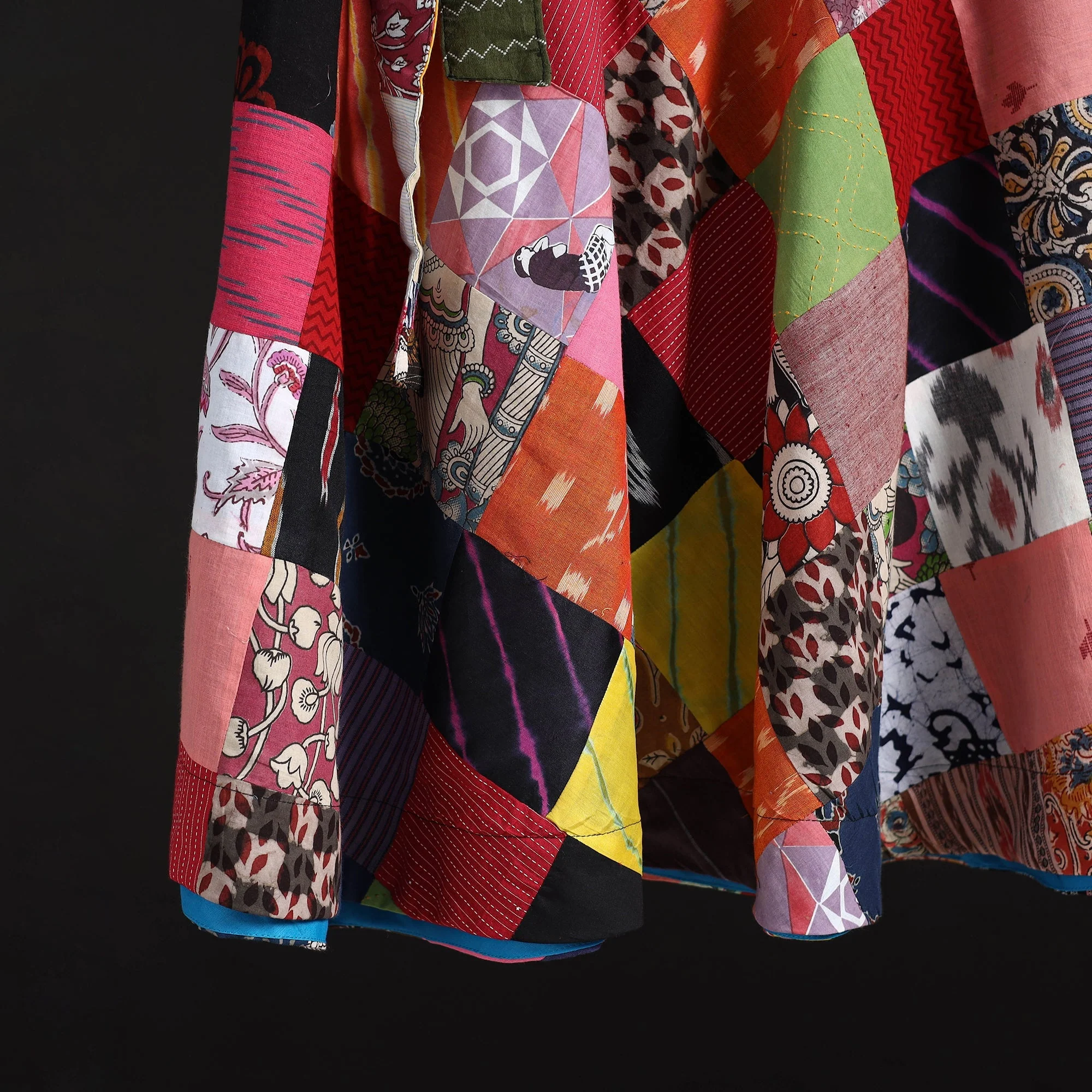 Multicolor - Tukdi Patchwork Cotton Wrap Around Skirt 20 - Image 4