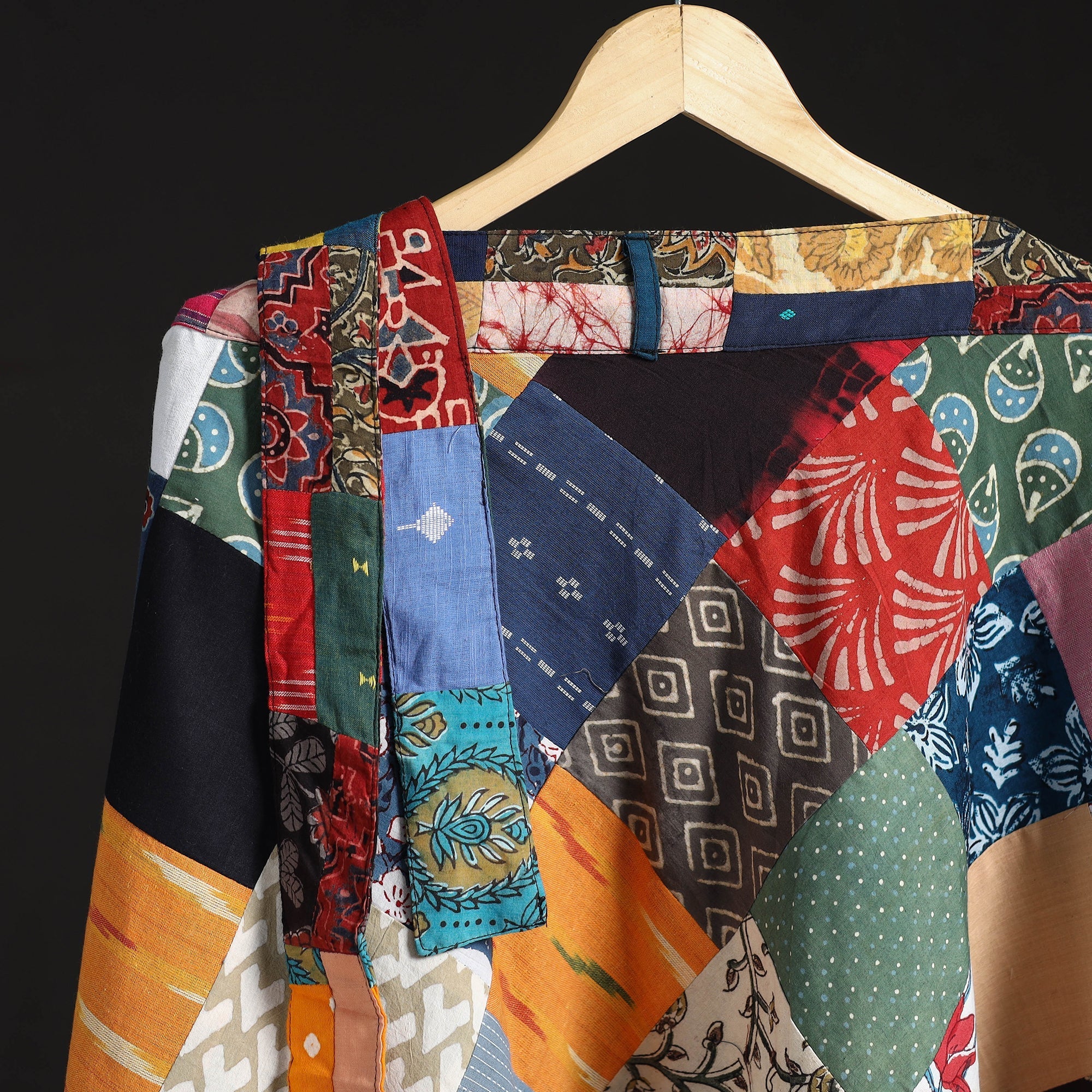Multicolor - Tukdi Patchwork Cotton Wrap Around Skirt 22 - Image 3