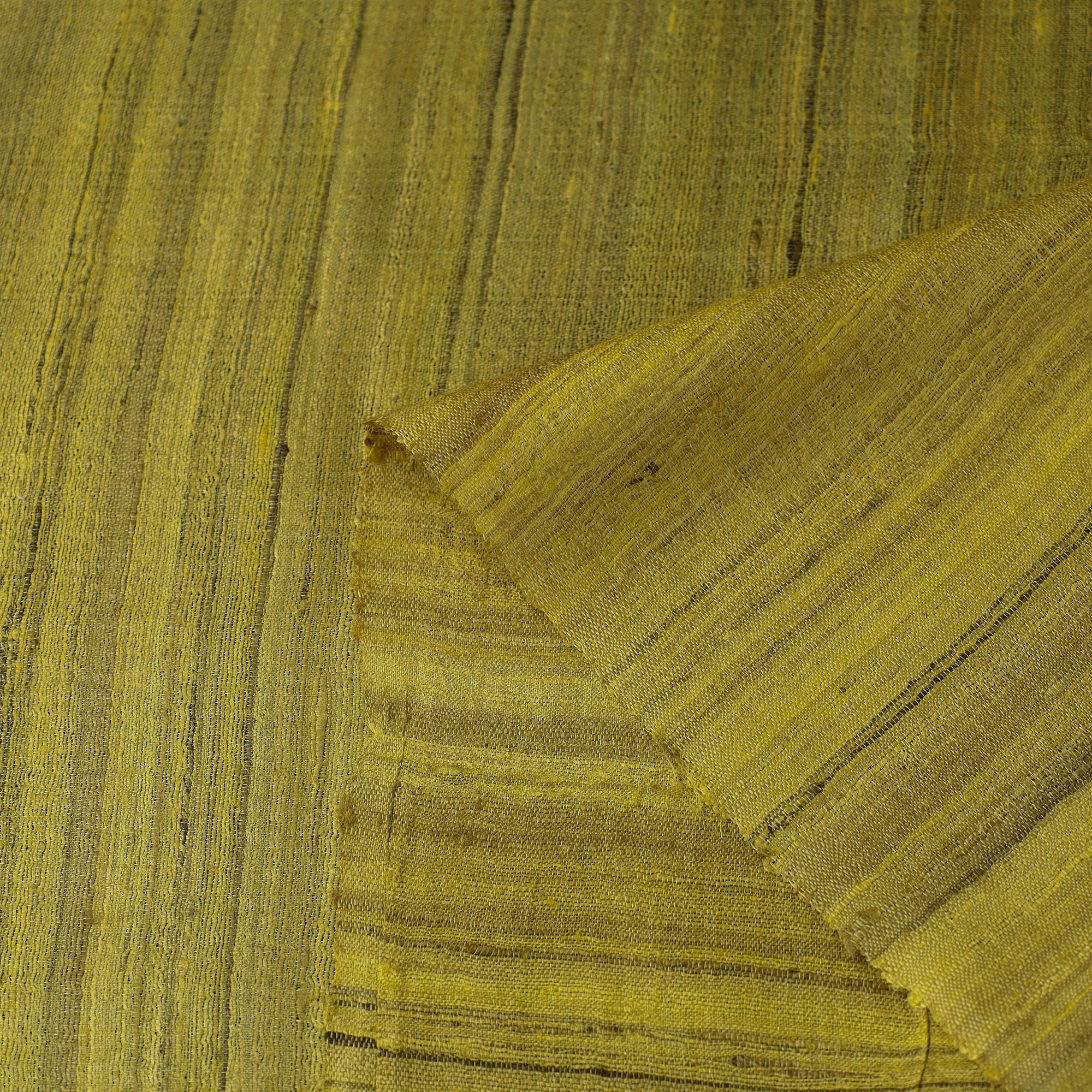 Yellow - Vidarbha Pure Tussar x Ghicha Silk Handloom Fabric 02 - Image 4