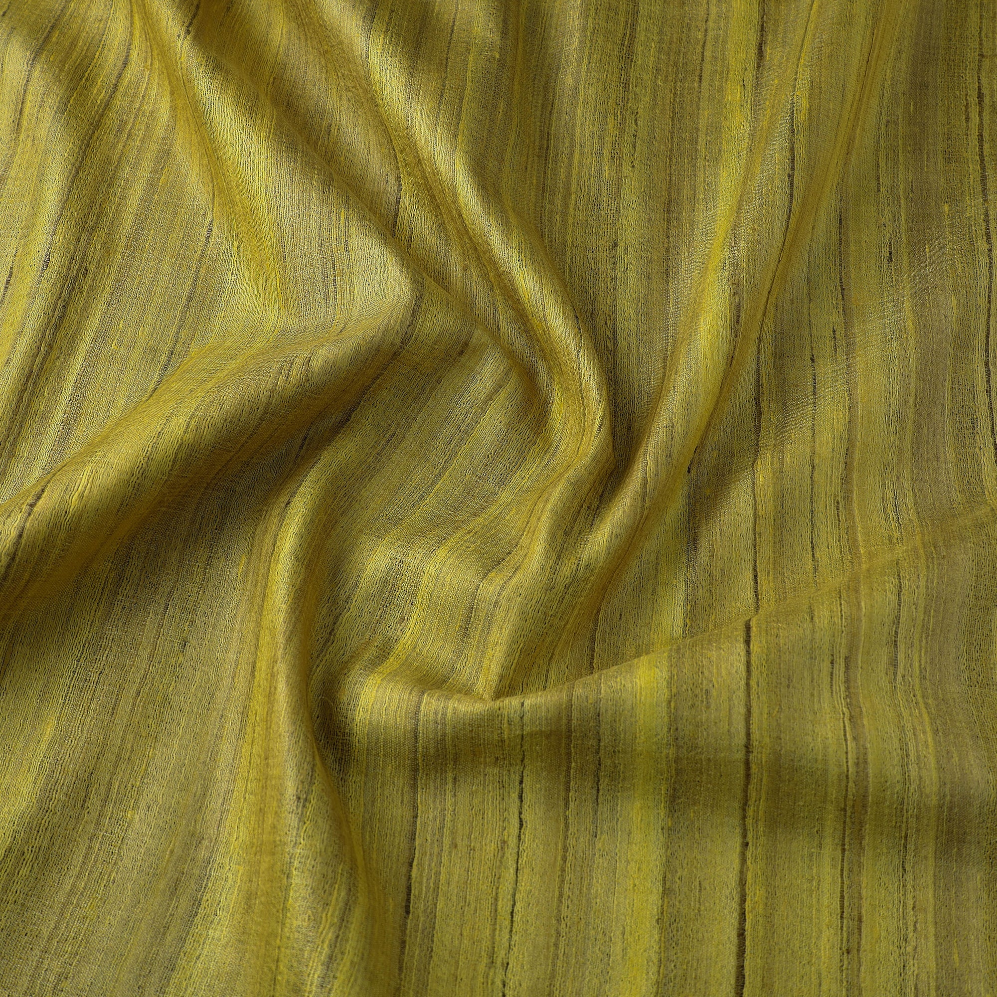 Yellow - Vidarbha Pure Tussar x Ghicha Silk Handloom Fabric 02 - Image 5