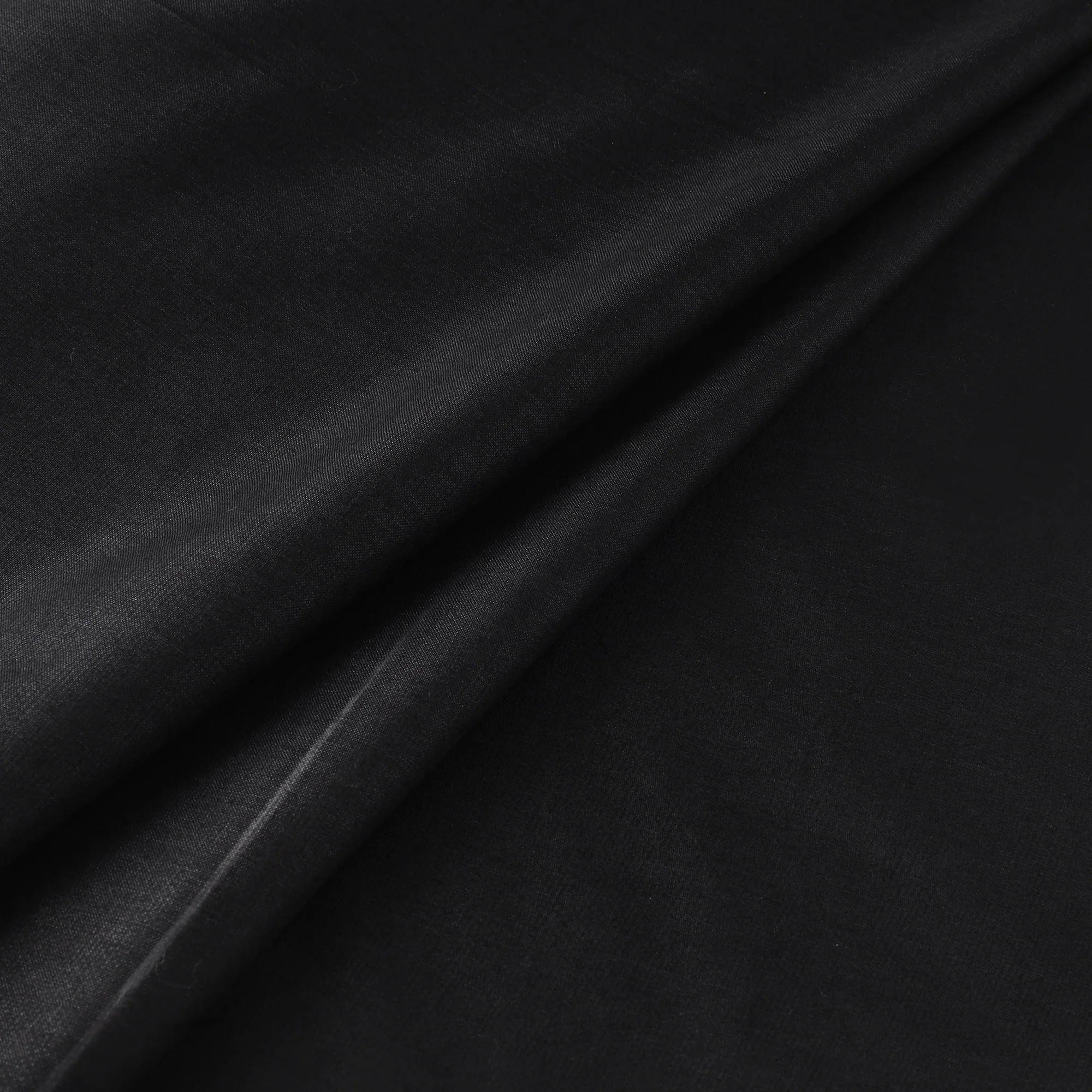 Black - Vidarbha Tussar Silk Handwoven Plain Fabric 11
