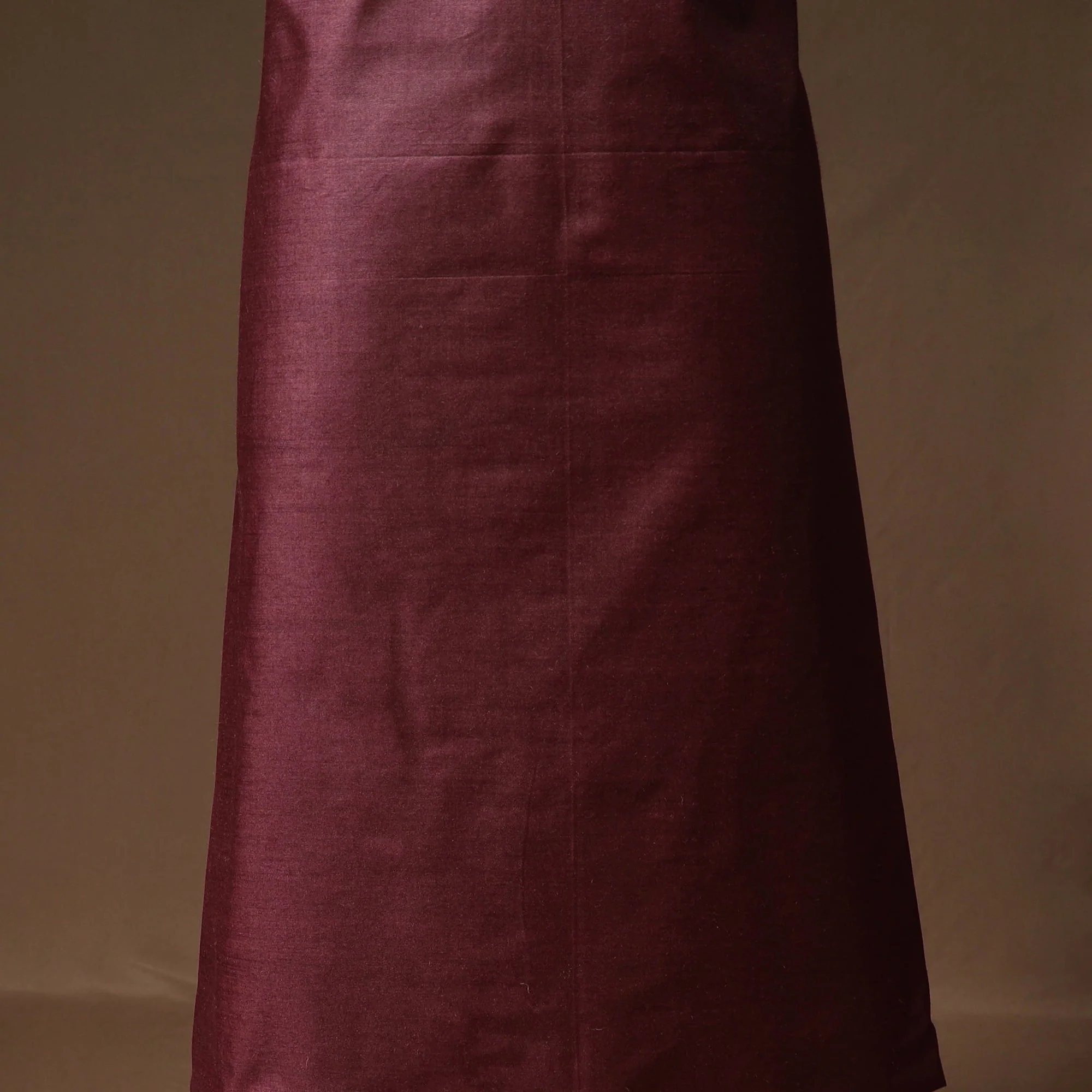 Maroon - Vidarbha Tussar x Muga Silk Handloom Plain 2pc Unstitched Dress Material with Jewellery Set 10 - Image 4